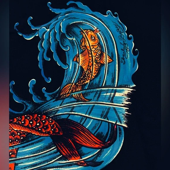 Betsey Johnson Koi Fish Tattoo Franky for Betsey Vintage Bodycon Slip Dress S - Picture 5 of 16